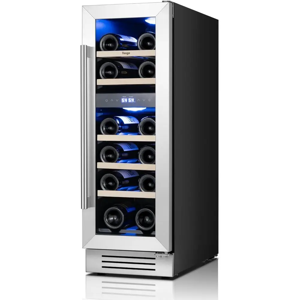 12 Inch Dual Zone Wine Cooler, Holds 17 Bottles, 40-65°F Temperature Control, Glass Door, Freestanding or Built-in, Adjustable S
12 Inch Dual Zone Wine Cooler, Holds 17 Bottles, 40-65°F Temperature Control, Glass Door, Freestanding or Built-in, Adjustable S