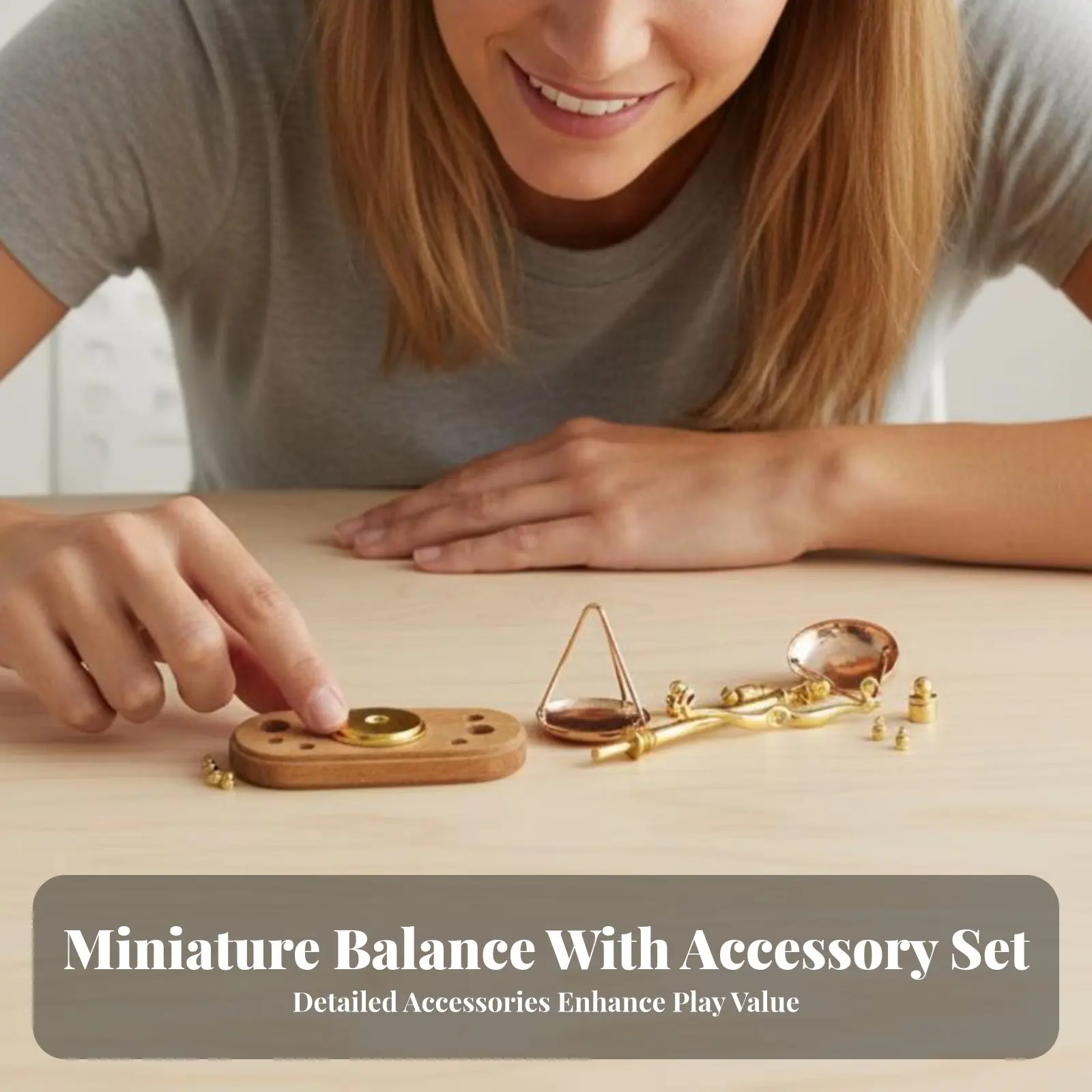 Miniature Balance Scale Realistic Design 1:12 Scale Weighing Model Toy Accessory Metal Construction Desk Decoration Wooden Base
Miniature Balance Scale Realistic Design 1:12 Scale Weighing Model Toy Accessory Metal Construction Desk Decoration Wooden Base