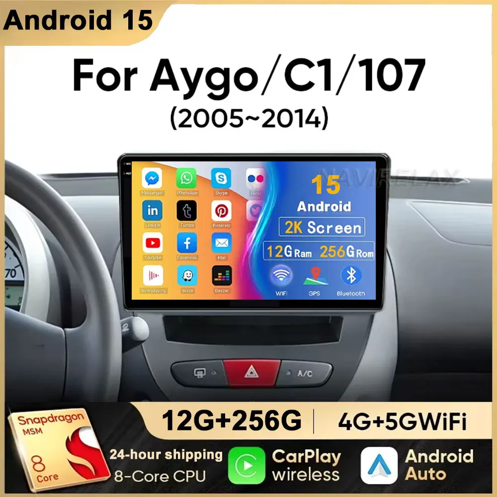Автомобильный мультимедийный плеер Android 15 2 Din для Peugeot 107 Toyota Aygo Citroen C1 2005-2014, головное устройство, стерео GPS-навигация BT WIFI
Автомобильный мультимедийный плеер Android 15 2 Din для Peugeot 107 Toyota Aygo Citroen C1 2005-2014, головное устройство, стерео GPS-навигация BT WIFI