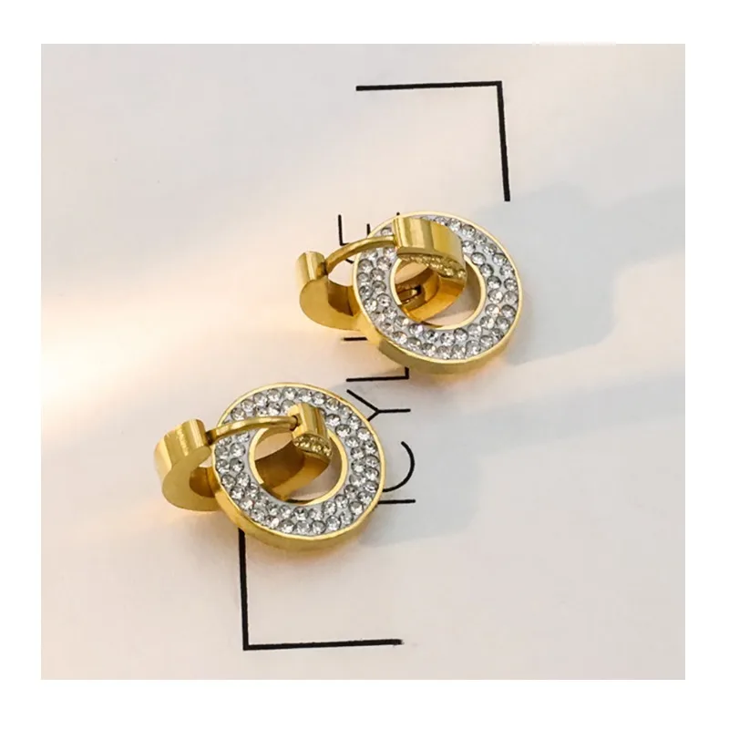 Wind Fashion Light Luxury Round Inlaid with Zircon Earrings High-end Titanium Steel Ear Buckles Women
Wind Fashion Light Luxury Round Inlaid with Zircon Earrings High-end Titanium Steel Ear Buckles Women