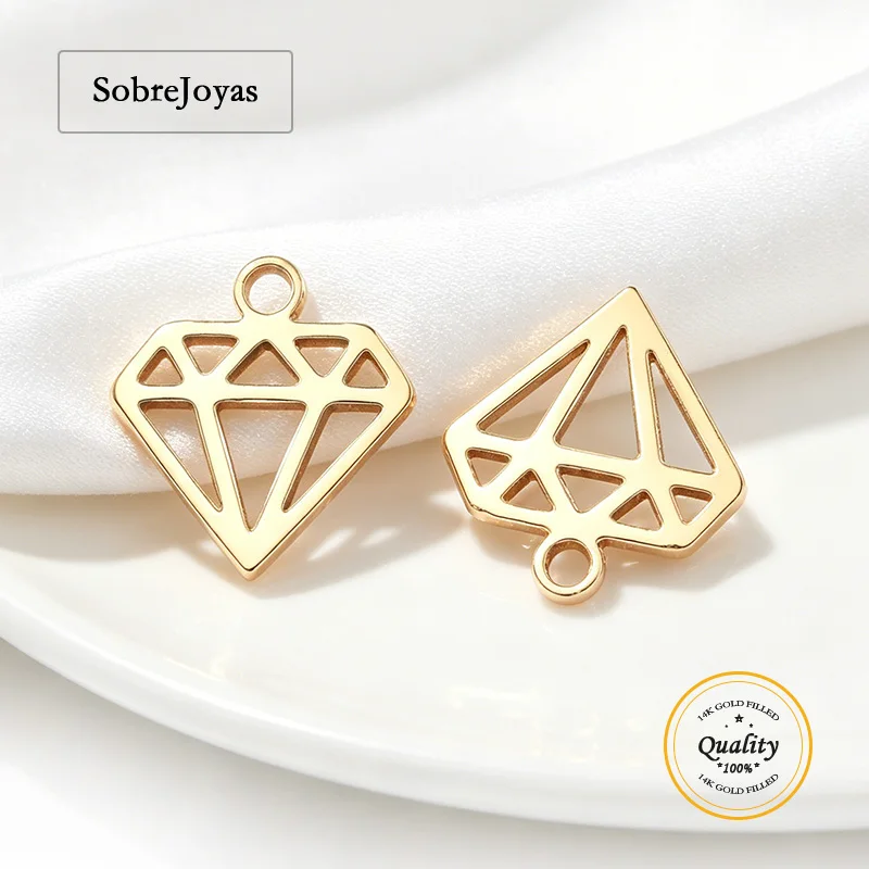 14K Gold Filled Diamond Shape Charm Pendant for Necklace & Earring Diamond Jewelry Findings Accessory for Craftsmen
14K Gold Filled Diamond Shape Charm Pendant for Necklace & Earring Diamond Jewelry Findings Accessory for Craftsmen