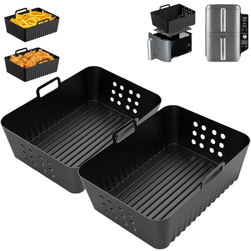 2PCS Silicone Air Fryer Basket Liners for Ninja Double Stack XL 9.5L Air Fryer Non-stick Silicone Oven Airfryer Baking Trays Pot
2PCS Silicone Air Fryer Basket Liners for Ninja Double Stack XL 9.5L Air Fryer Non-stick Silicone Oven Airfryer Baking Trays Pot