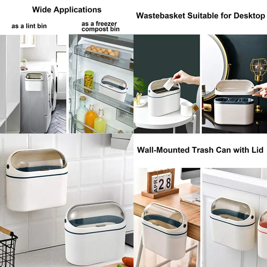 Desktop Trash Can with Lid, Mini Trash Can for Desk, Small Office Countertop Garbage Can, Mountable Tiny Wastebasket for RV, Do
Desktop Trash Can with Lid, Mini Trash Can for Desk, Small Office Countertop Garbage Can, Mountable Tiny Wastebasket for RV, Do