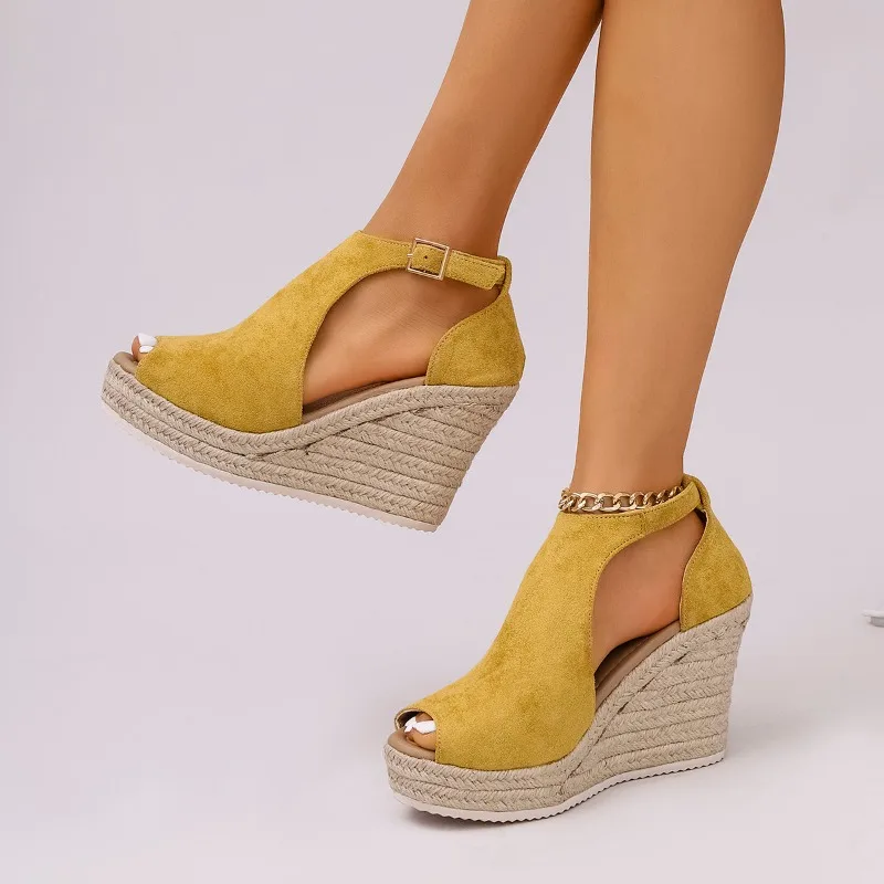 Ladies Shoes 2025 Plus Size Summer Peep Toe Women's Sandals Platform Cover Heel Buckle Strap Super High Wedges Dress Sandals
Ladies Shoes 2025 Plus Size Summer Peep Toe Women's Sandals Platform Cover Heel Buckle Strap Super High Wedges Dress Sandals