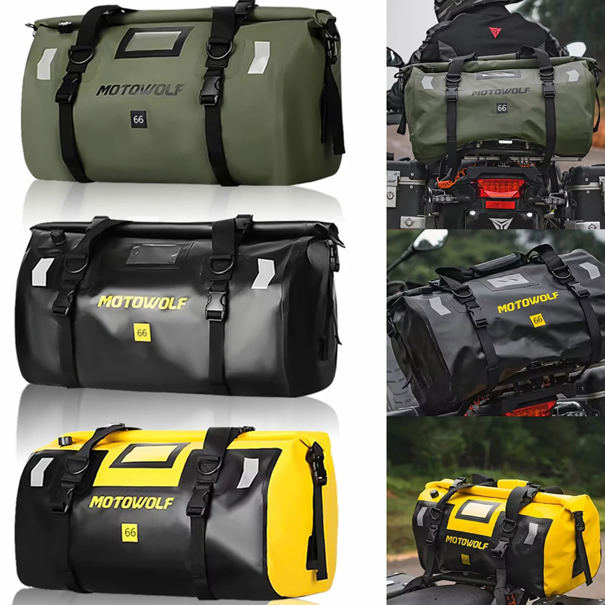 Motorcycle Dry Bag Waterproof Reflective Tail Duffle Bag Skiing Travel Hiking Camping Boating Riding Fishing Outdoor Luggage
Motorcycle Dry Bag Waterproof Reflective Tail Duffle Bag Skiing Travel Hiking Camping Boating Riding Fishing Outdoor Luggage