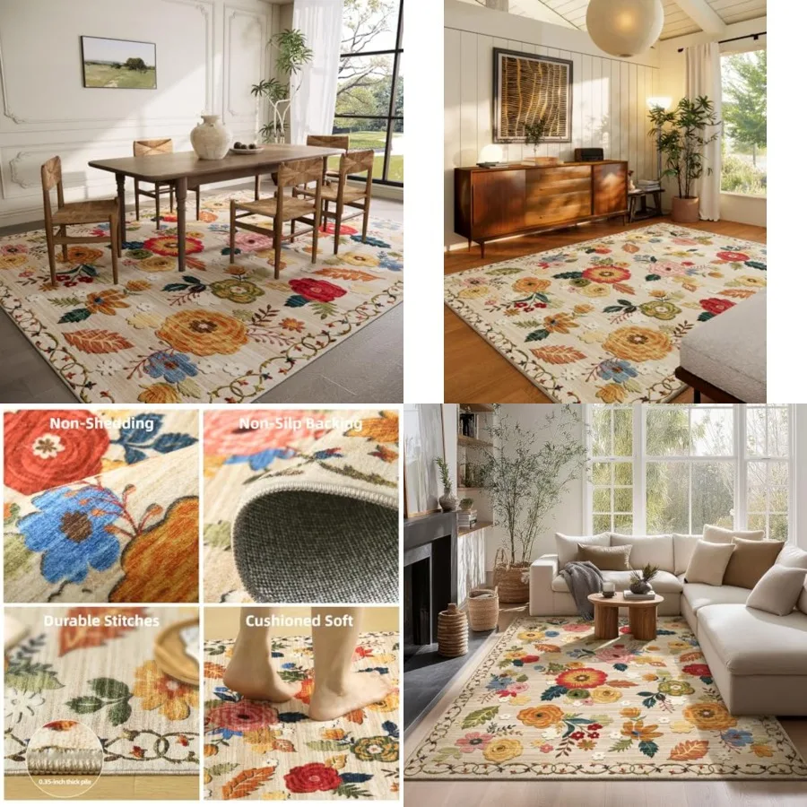 5x7 Area Rugs for Living Room: Machine Washable Rug for Bedroom Non Slip Low Pile Soft Faux Wool Non Shedding Distressed Vintag
5x7 Area Rugs for Living Room: Machine Washable Rug for Bedroom Non Slip Low Pile Soft Faux Wool Non Shedding Distressed Vintag