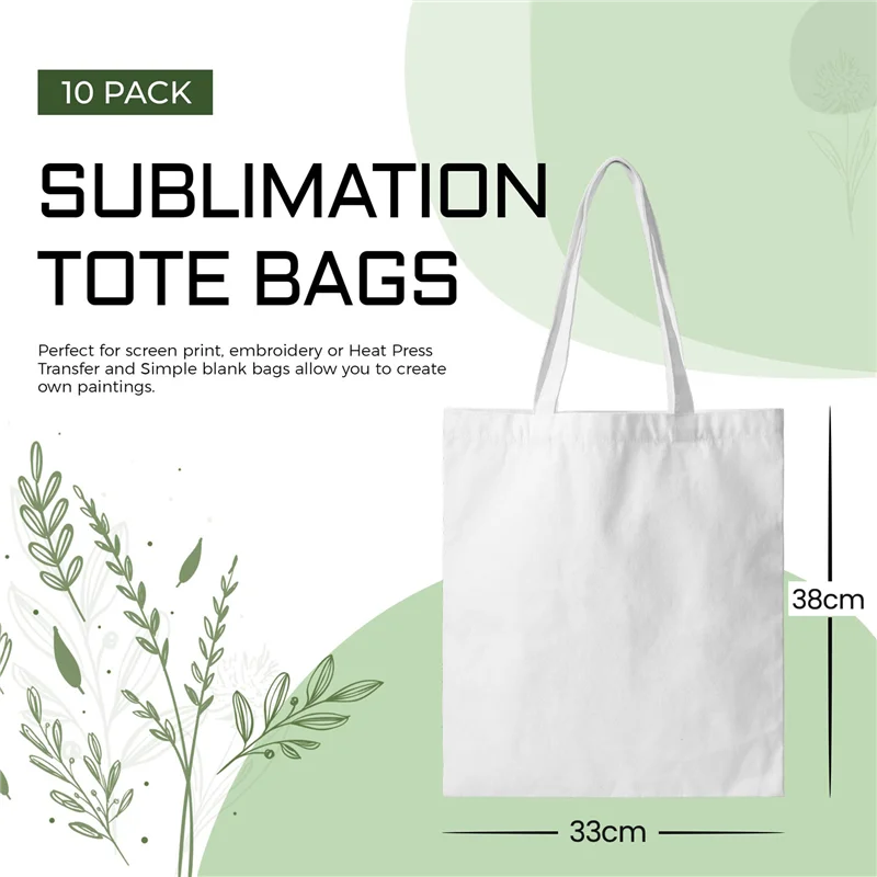 Sublimation Tote Bags Blanks 15 X 13 Inch Polyester Canvas Tote For DIY Crafting Heat Transfer Bag For Gift Easy To Use
Sublimation Tote Bags Blanks 15 X 13 Inch Polyester Canvas Tote For DIY Crafting Heat Transfer Bag For Gift Easy To Use
