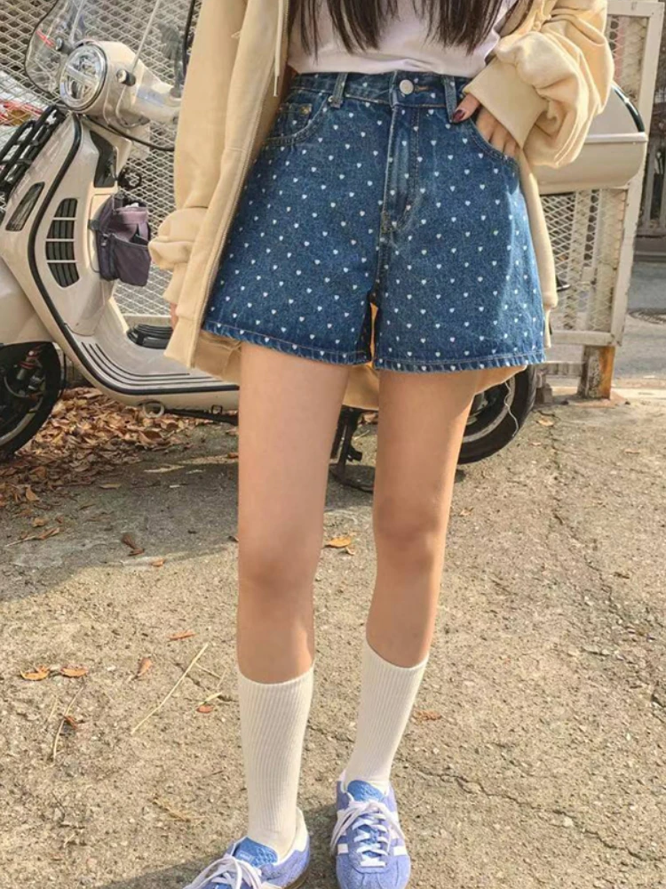 Vintage Chic Washed Versatile Short Pants Women Fashion High Waist Polka Dot Jeans Female Summer Aesthetic Denim Straight Shorts
Vintage Chic Washed Versatile Short Pants Women Fashion High Waist Polka Dot Jeans Female Summer Aesthetic Denim Straight Shorts