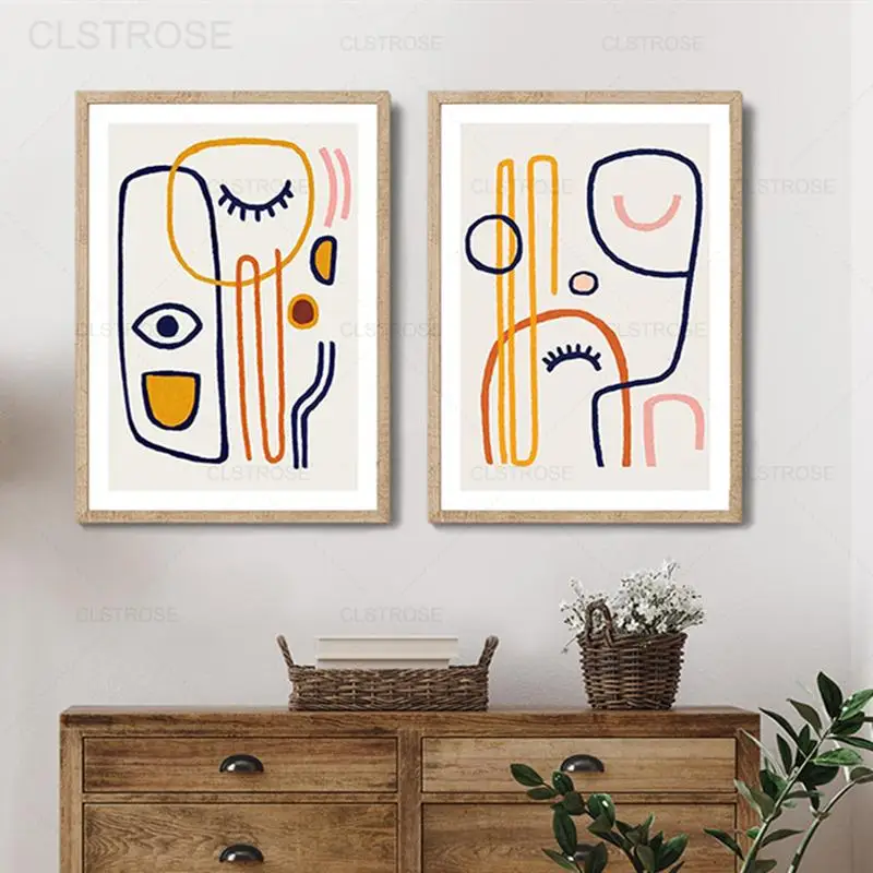 Funny Abstract Face Line Drawing Poster Nordic Cartoon Minimalist Canvas Painting Modern Wall Art Pictures for Living Room Decor
Funny Abstract Face Line Drawing Poster Nordic Cartoon Minimalist Canvas Painting Modern Wall Art Pictures for Living Room Decor