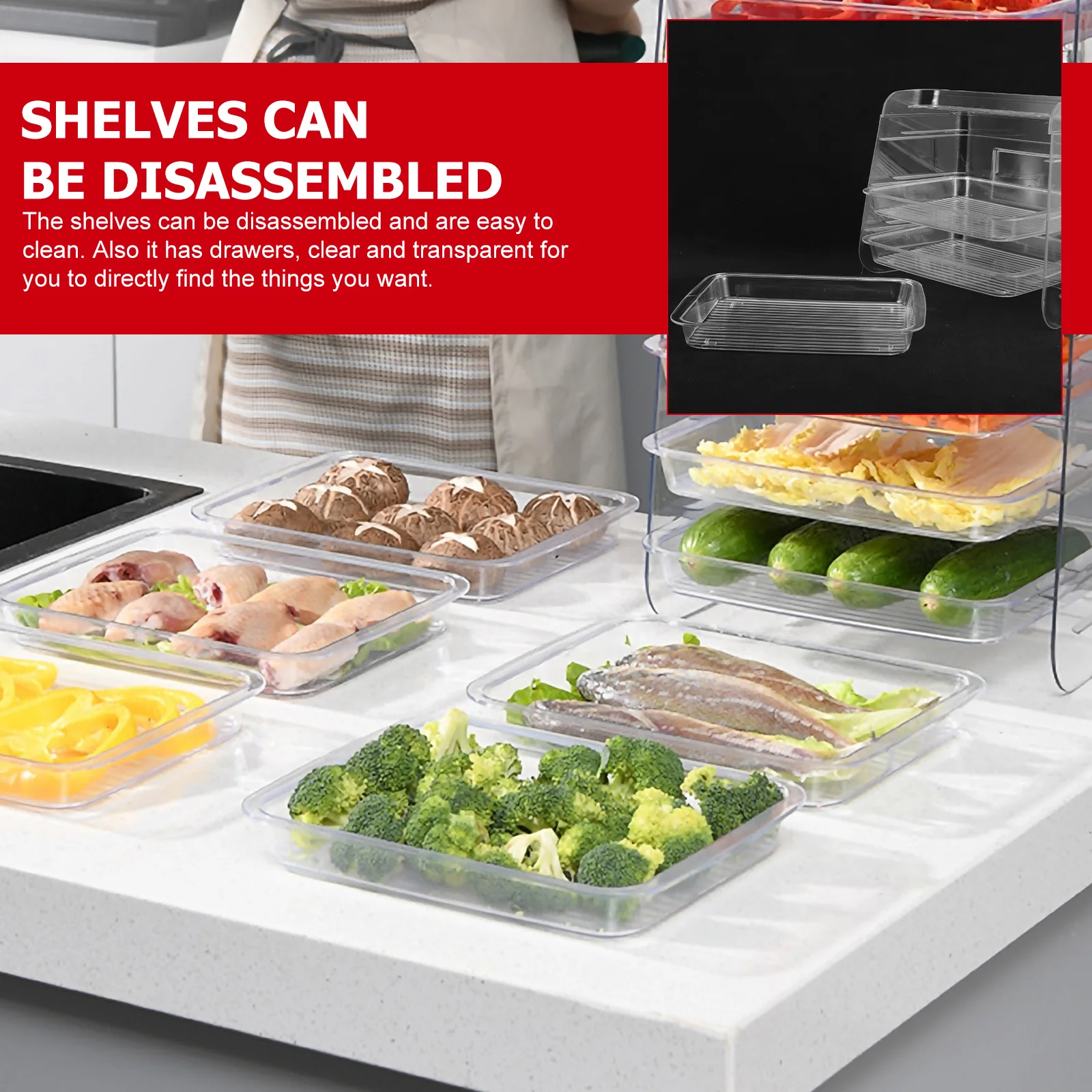 1Set Multifunctional Kitchen Storage Rack Food Shelf Plastic Tray Drawer Condiment Organizer Layered Sundries Storage Stand
1Set Multifunctional Kitchen Storage Rack Food Shelf Plastic Tray Drawer Condiment Organizer Layered Sundries Storage Stand