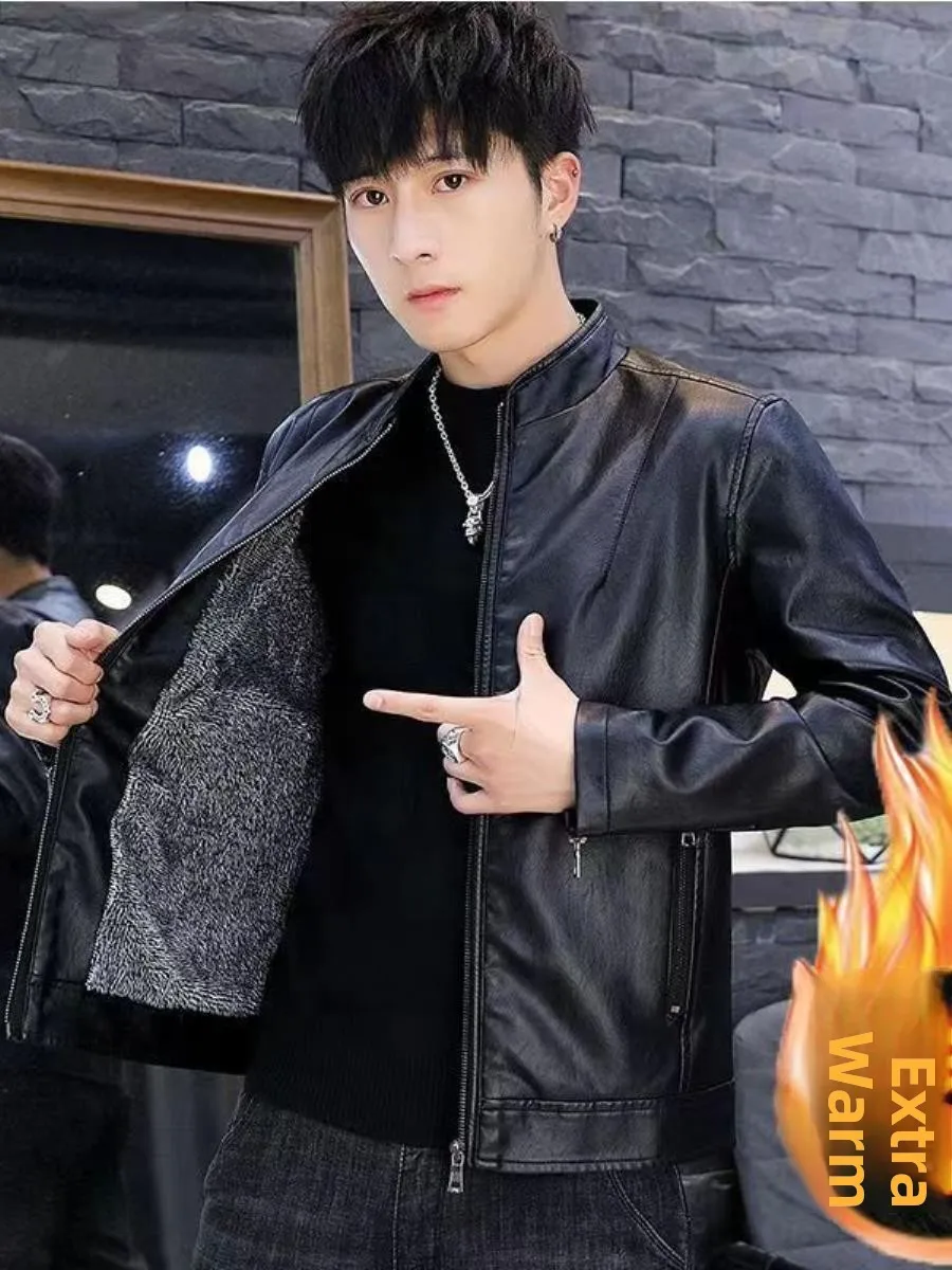 Men's Faionable Thiened Fce Lined Leather Jaet Spring Autumn Winter Sli Outerwear Long Sve Zipper Closure
Men's Faionable Thiened Fce Lined Leather Jaet Spring Autumn Winter Sli Outerwear Long Sve Zipper Closure