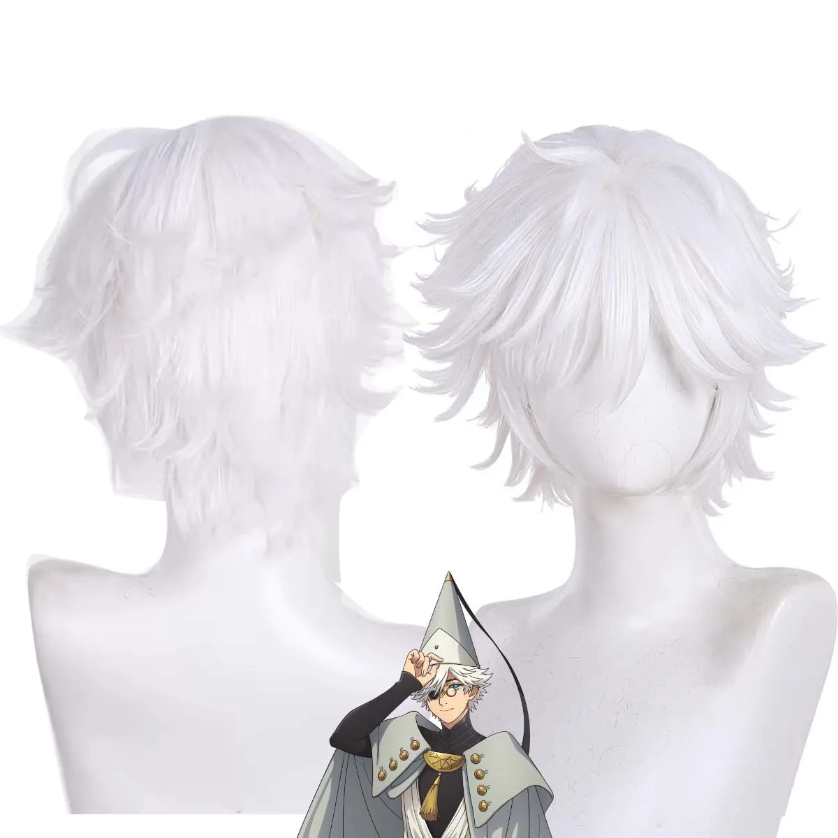 Hallowmas Party Anime Witch Hat Atelier Qifrey Cosplay Short White Wig
Hallowmas Party Anime Witch Hat Atelier Qifrey Cosplay Short White Wig