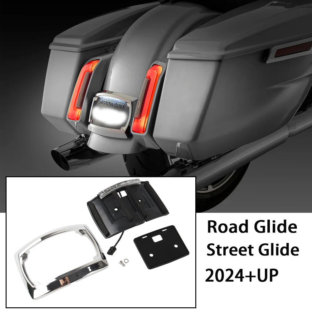 NEW Motorcycle Curved License Plate Frame Relocation LED Light For Harley Road Glide ST Electra Glide CVO Street Glide 2023 2024
NEW Motorcycle Curved License Plate Frame Relocation LED Light For Harley Road Glide ST Electra Glide CVO Street Glide 2023 2024