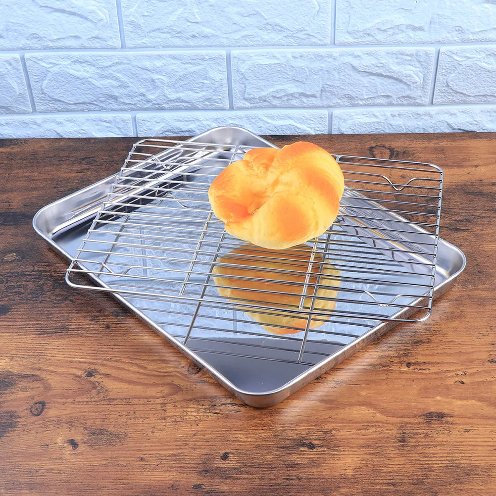 1Set Stainless Steel Baking Tray with Rack Oven Cooling Rack Baking Sheet Multi Function Oven Pan Draining Oil Cookie Sheet
1Set Stainless Steel Baking Tray with Rack Oven Cooling Rack Baking Sheet Multi Function Oven Pan Draining Oil Cookie Sheet