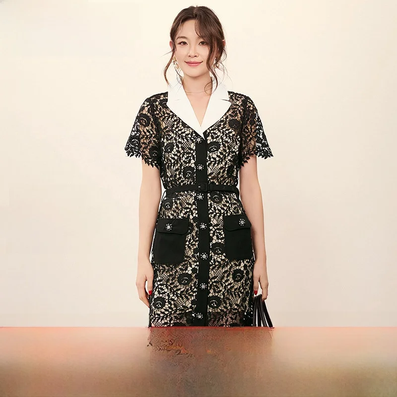 Chic Short Skirt Dress NY0A0127 Hollow out Embroidery Unbuttoned Women's Spring 2026 Fashion High Waist City Commute Suitable
Chic Short Skirt Dress NY0A0127 Hollow out Embroidery Unbuttoned Women's Spring 2026 Fashion High Waist City Commute Suitable