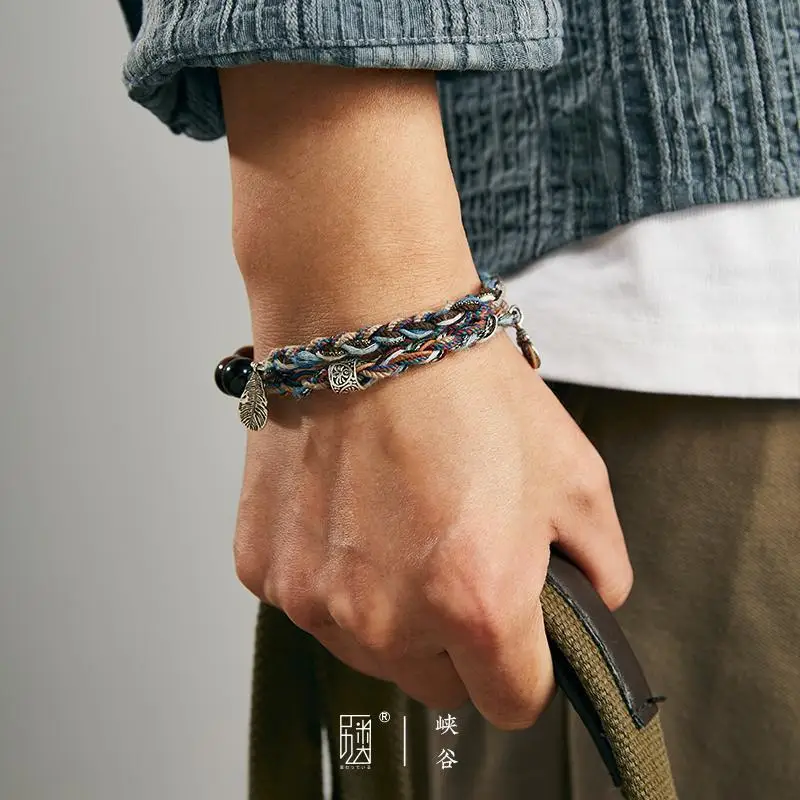 Original Design Chinese Martial Arts Style Hand Rope Men and Women 925 Sterling Silver Charms Hand Woven Bracelet Fine Jewelry)
Original Design Chinese Martial Arts Style Hand Rope Men and Women 925 Sterling Silver Charms Hand Woven Bracelet Fine Jewelry)