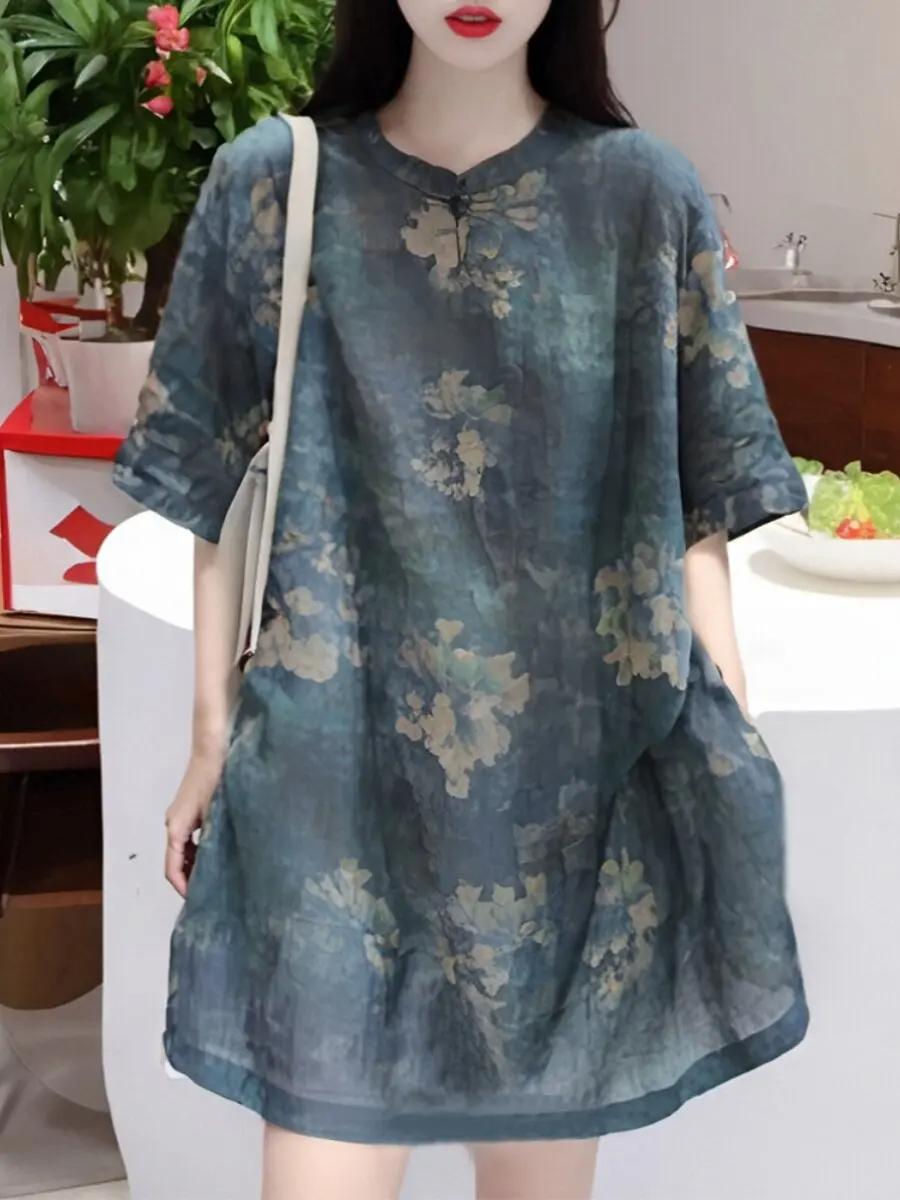 Retro Korean Loose Fit Shirt Collar Button up Printed Mid-Length Casual Cotton Linen Women's Summer Top Shape
Retro Korean Loose Fit Shirt Collar Button up Printed Mid-Length Casual Cotton Linen Women's Summer Top Shape