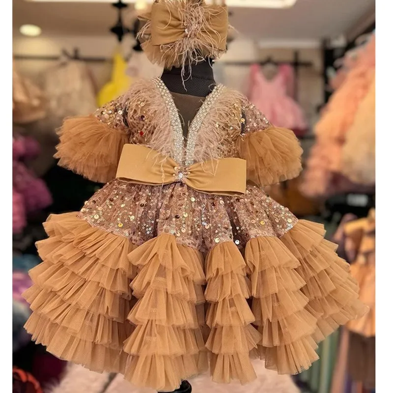 New Luxurious Child Birthday Party Dress V-neck Sparkly Girl Wedding Party Dress Puff Flower Girl Dress Baby Dress First Gown
New Luxurious Child Birthday Party Dress V-neck Sparkly Girl Wedding Party Dress Puff Flower Girl Dress Baby Dress First Gown