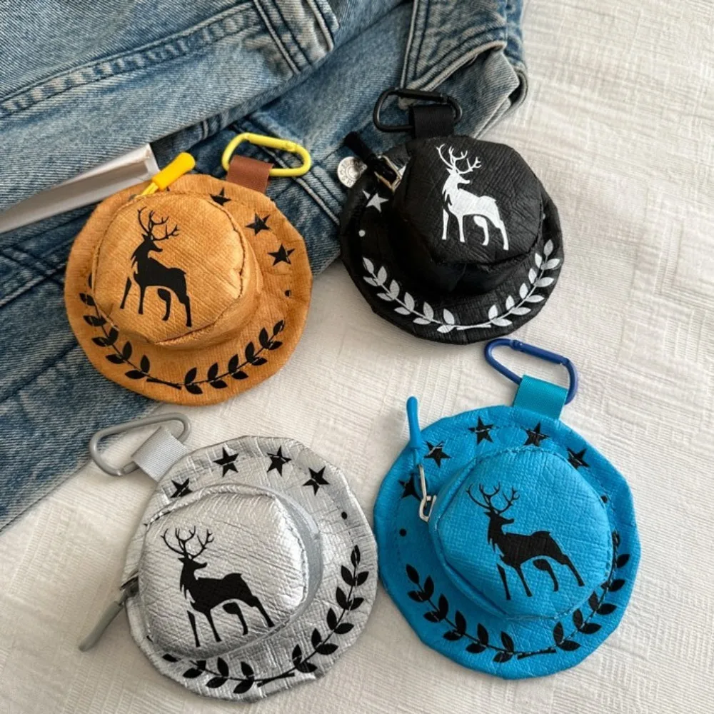 Cute Nylon Cowboy Hat Coin Purse Deer Cap Shape Mini Storage Bag Key Chain with Wrist Strap Backpack Pendant Daily
Cute Nylon Cowboy Hat Coin Purse Deer Cap Shape Mini Storage Bag Key Chain with Wrist Strap Backpack Pendant Daily