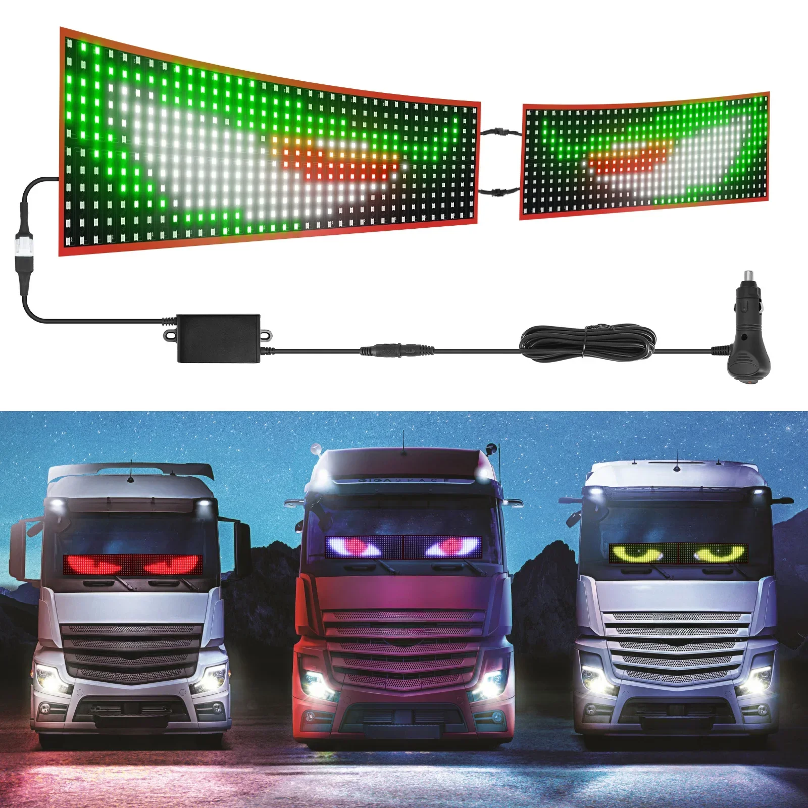Truck Devil Eye LED Pixel Panel Light Car Eye LED Scrolling 12V24V 2-in-1 Lamp Remote Control Foldable Lighting Graffiti Board
Truck Devil Eye LED Pixel Panel Light Car Eye LED Scrolling 12V24V 2-in-1 Lamp Remote Control Foldable Lighting Graffiti Board