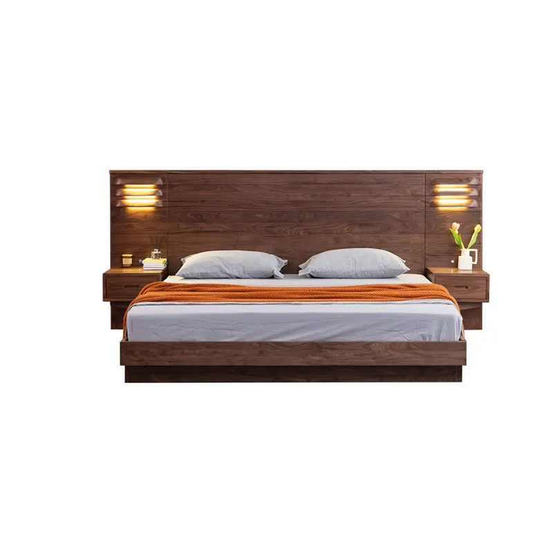 Nordic all solid wood black walnut bed simple European modern light luxury minimalist bedroom furniture double bed
Nordic all solid wood black walnut bed simple European modern light luxury minimalist bedroom furniture double bed