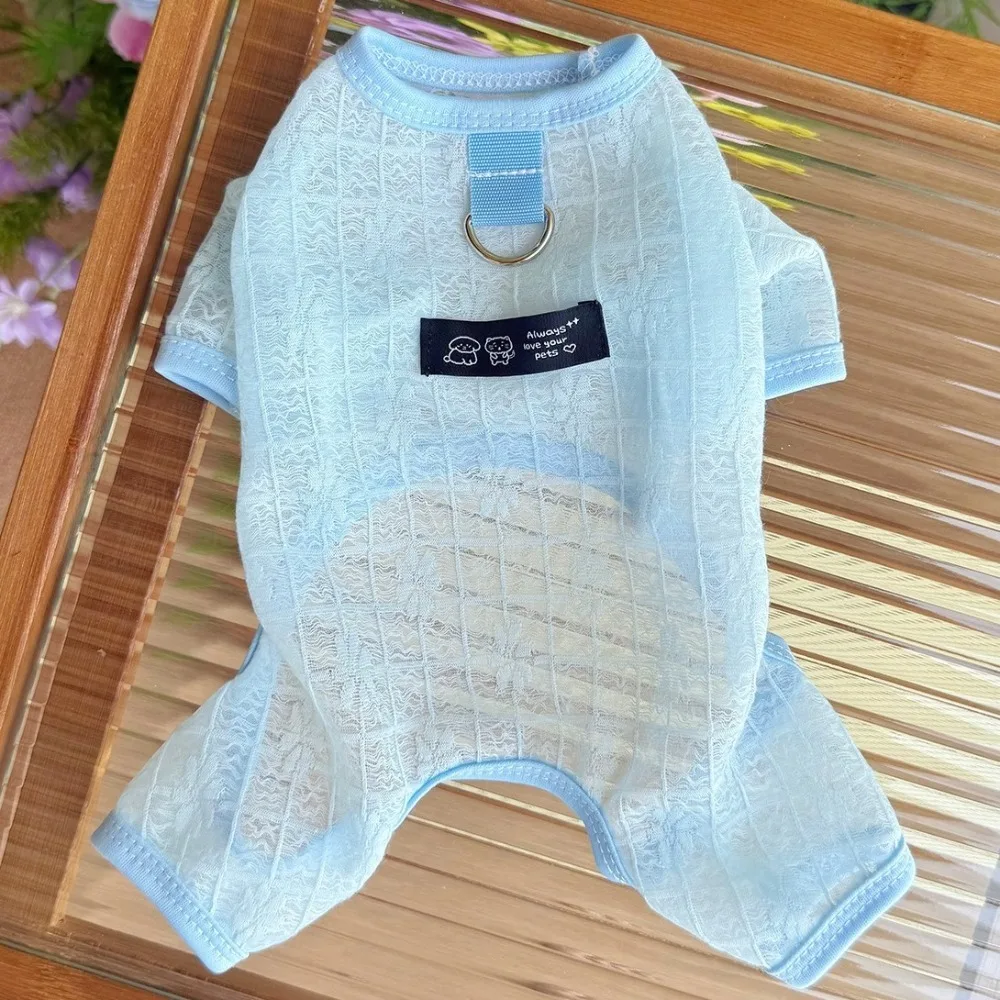 Breathable Mesh Dog Sun Protection Clothes Thin With Traction Four Legged Dog Clothes Flower Print Dog Sunscreen Costume Beach
Breathable Mesh Dog Sun Protection Clothes Thin With Traction Four Legged Dog Clothes Flower Print Dog Sunscreen Costume Beach