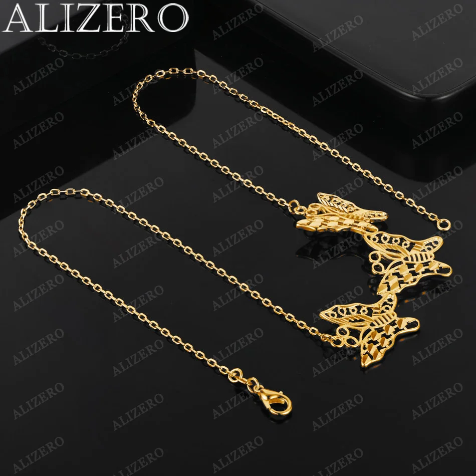 ALIZERO 18K Gold Necklace Three Butterflys Pendant Necklaces 18 Inches Chain Women Fine Jewelry Wholesale Personality Fashion
ALIZERO 18K Gold Necklace Three Butterflys Pendant Necklaces 18 Inches Chain Women Fine Jewelry Wholesale Personality Fashion