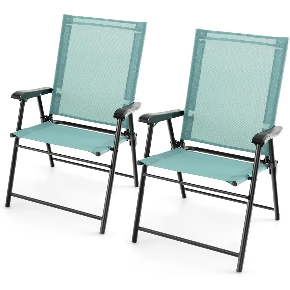 Patio Folding Chairs Set of 2, Outdoor Sling Chairs with Breathable Fabric Back & Seat, Portable Dining Camping Chairs for Pool
Patio Folding Chairs Set of 2, Outdoor Sling Chairs with Breathable Fabric Back & Seat, Portable Dining Camping Chairs for Pool