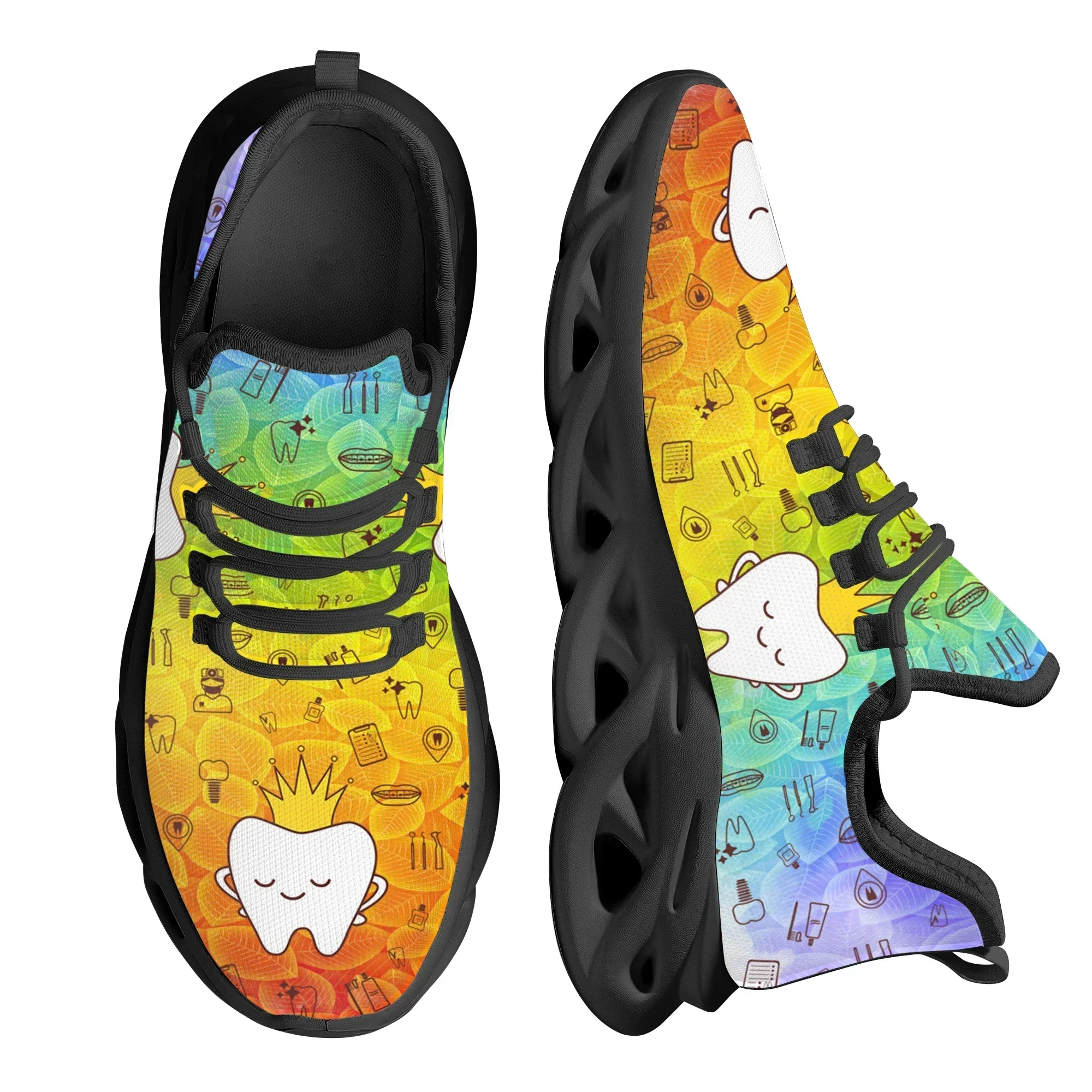Gradient Cute Crown Tooth Print Sneakers Fashion Comfortable Lace-up Nursing Shoes Outdoor Street Trend Breathable Flat Shoes
Gradient Cute Crown Tooth Print Sneakers Fashion Comfortable Lace-up Nursing Shoes Outdoor Street Trend Breathable Flat Shoes