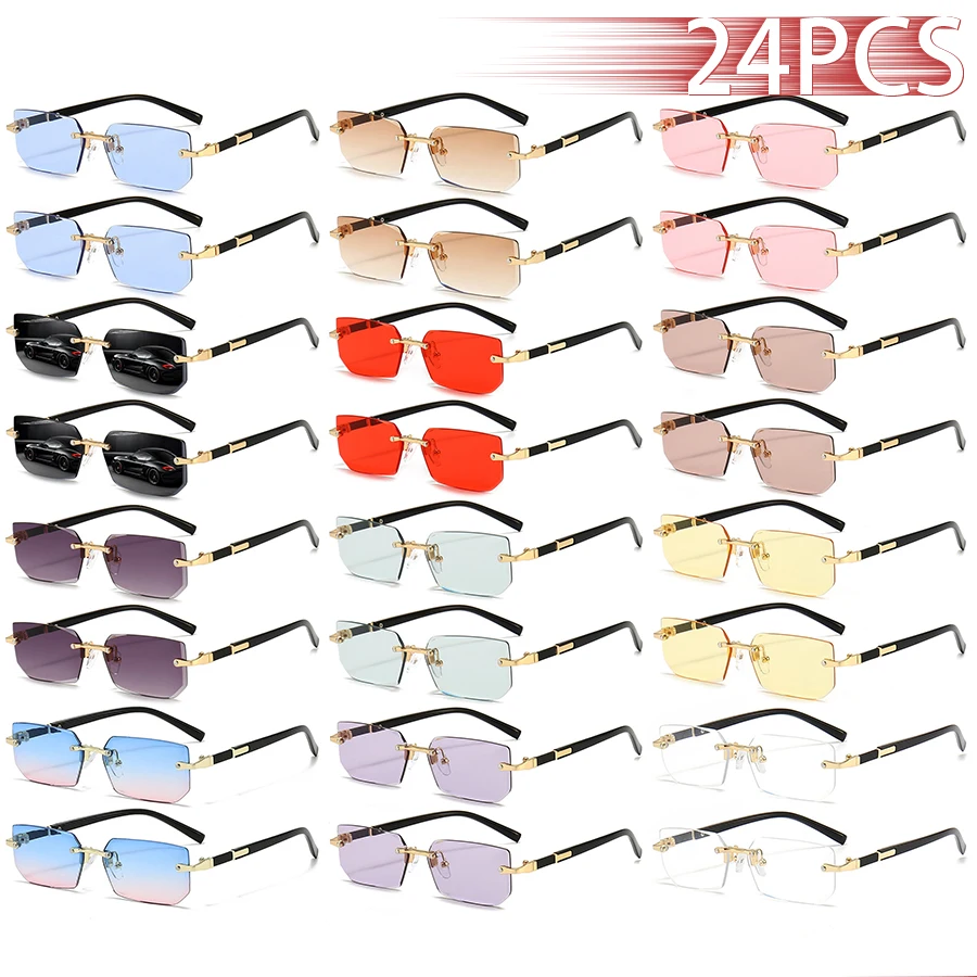 24 шт. роскошные деловые прямоугольные градиентные линзы без оправы, модные защитные очки унисекс для женщин и мужчин, цветные линзы, очки в металлической оправе
24 шт. роскошные деловые прямоугольные градиентные линзы без оправы, модные защитные очки унисекс для женщин и мужчин, цветные линзы, очки в металлической оправе