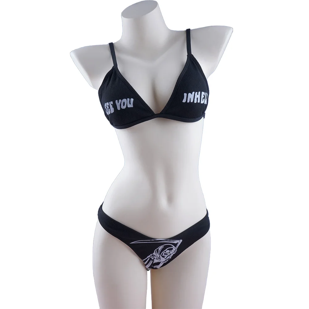 Sexy Gothic Bikini 2025 Women Letters Ghost Print Swimsuit Split Bathing Suit Low Waist Y2K Bikinis Sets Beach Swimwear
Sexy Gothic Bikini 2025 Women Letters Ghost Print Swimsuit Split Bathing Suit Low Waist Y2K Bikinis Sets Beach Swimwear