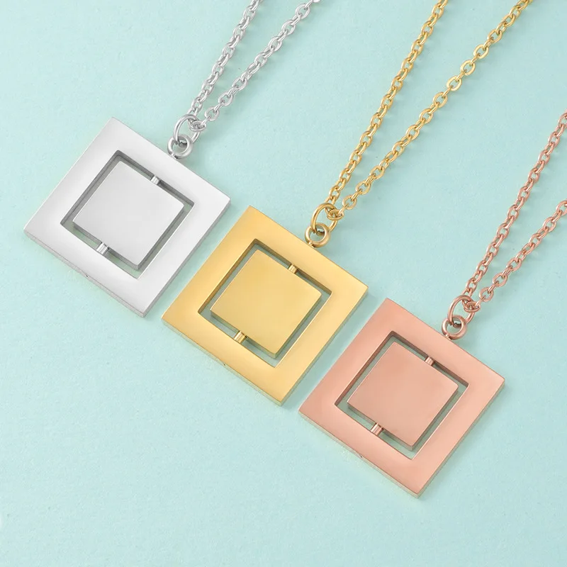 10Pcs/Lot Mirror Polished Stainless Steel Love Heart Rotatable Double Layer Geometric Circular Pendant Necklace
10Pcs/Lot Mirror Polished Stainless Steel Love Heart Rotatable Double Layer Geometric Circular Pendant Necklace