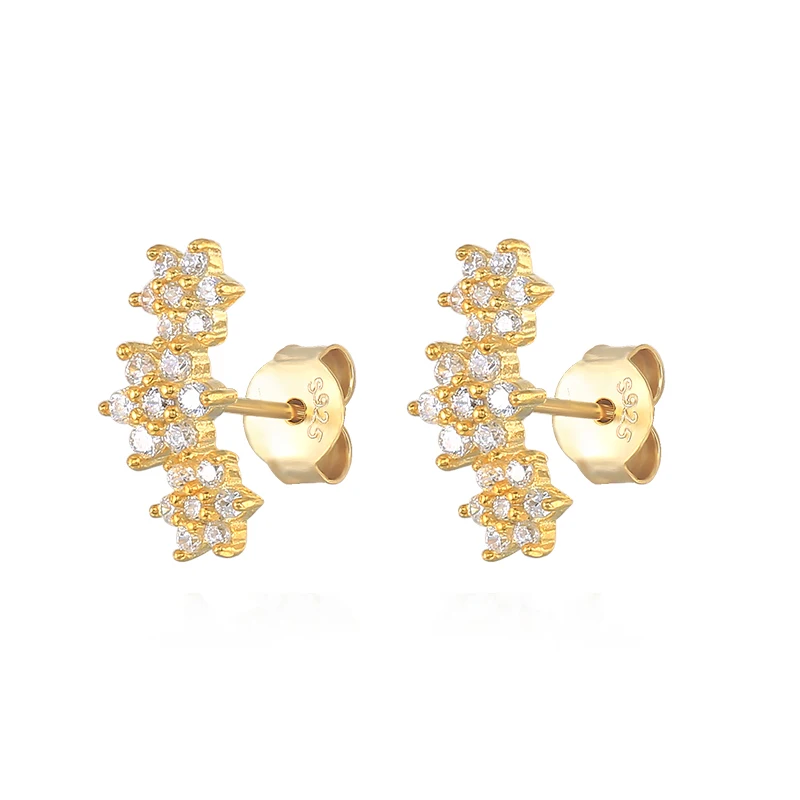 925 Sterling Silver Piercing Earring INS European and American White Zircon Flowers Stud Earrings For Women Jewerly
925 Sterling Silver Piercing Earring INS European and American White Zircon Flowers Stud Earrings For Women Jewerly