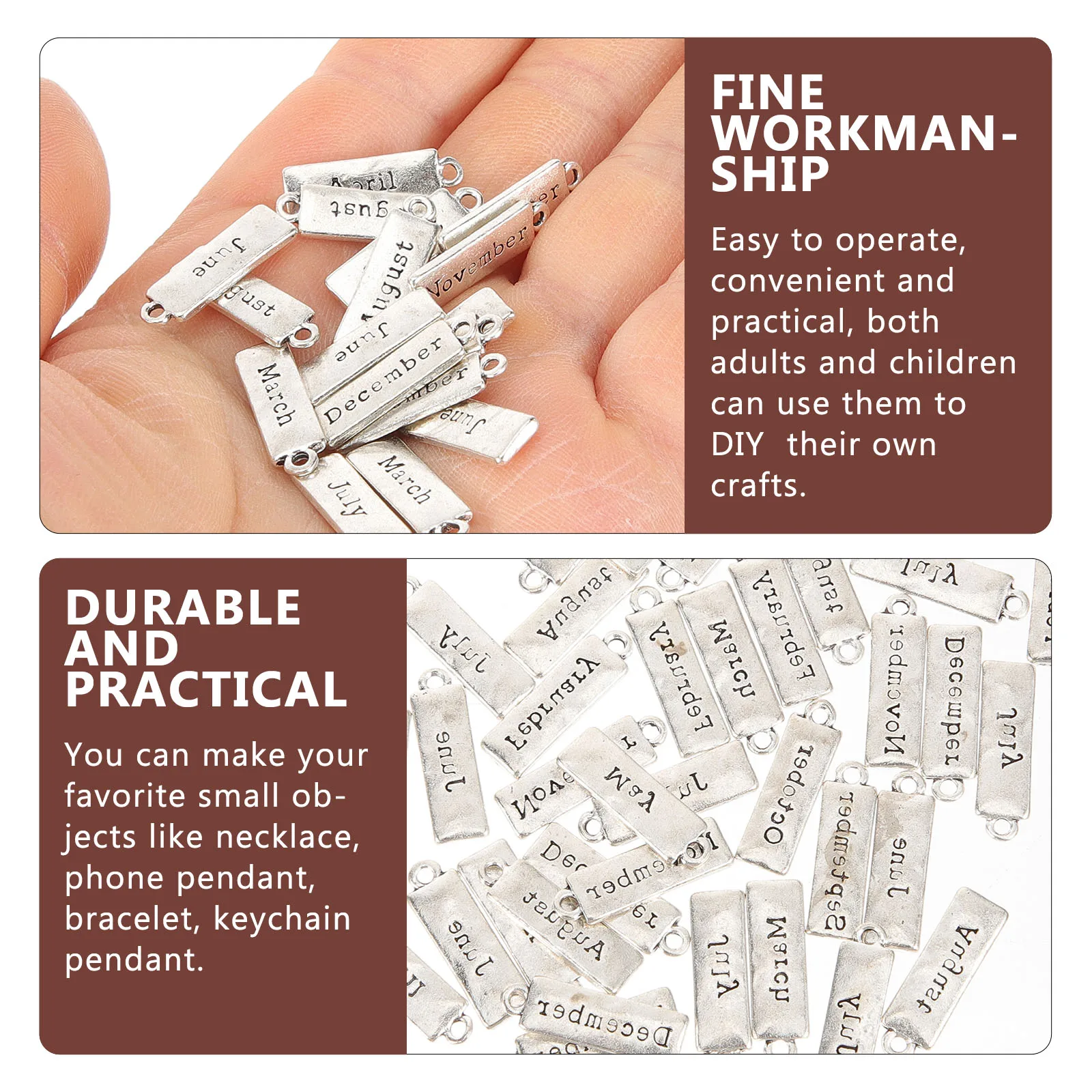 50 Pcs Month Tag Charm Making DIY for Charms Jewelry Alloy Necklace Bulk Pendant 
50 Pcs Month Tag Charm Making DIY for Charms Jewelry Alloy Necklace Bulk Pendant