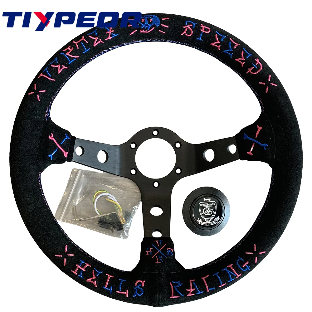 Tiypeor high-quality velour leather 320mm Steering Wheel Racing Sports Steering Wheel with Accessories
Tiypeor high-quality velour leather 320mm Steering Wheel Racing Sports Steering Wheel with Accessories