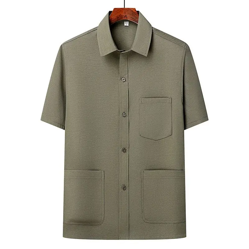 Mens Khaki Short Sleeve Shirt with Multiple Pockets Button Down Casual Loose Fit Work Shirts
Mens Khaki Short Sleeve Shirt with Multiple Pockets Button Down Casual Loose Fit Work Shirts