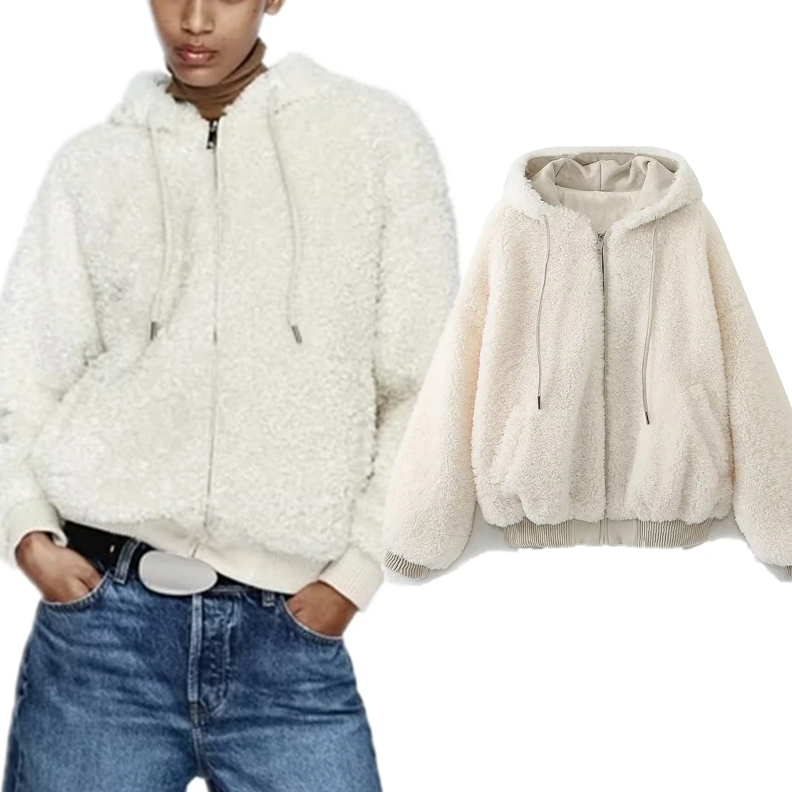 Dave&Di New British Zipper Hooded Jacket Fashion Jacket Women's Fleece Winter Coat Ladies
Dave&Di New British Zipper Hooded Jacket Fashion Jacket Women's Fleece Winter Coat Ladies