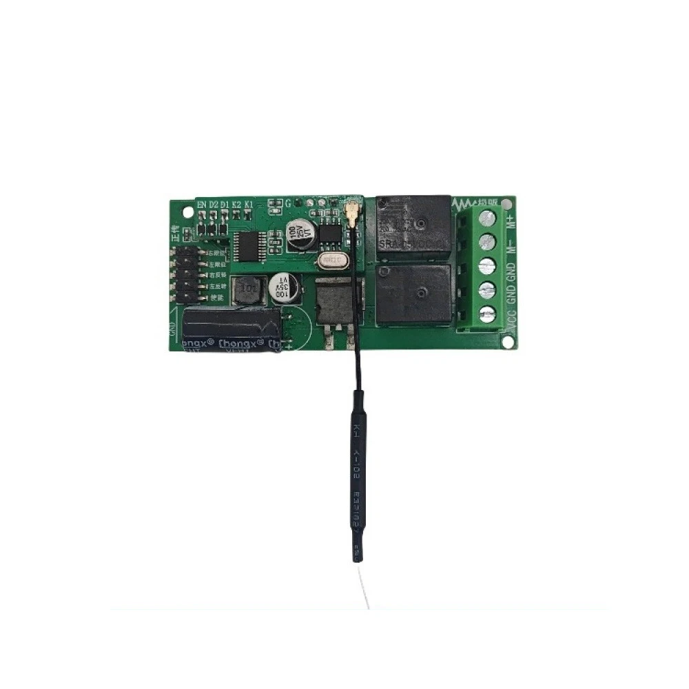 433MHz Wireless Remote Control DC Brushed Motor Driver 5V-60V Forward Reverse Controller Self-locking Jog Mode for Smart Curtain
433MHz Wireless Remote Control DC Brushed Motor Driver 5V-60V Forward Reverse Controller Self-locking Jog Mode for Smart Curtain