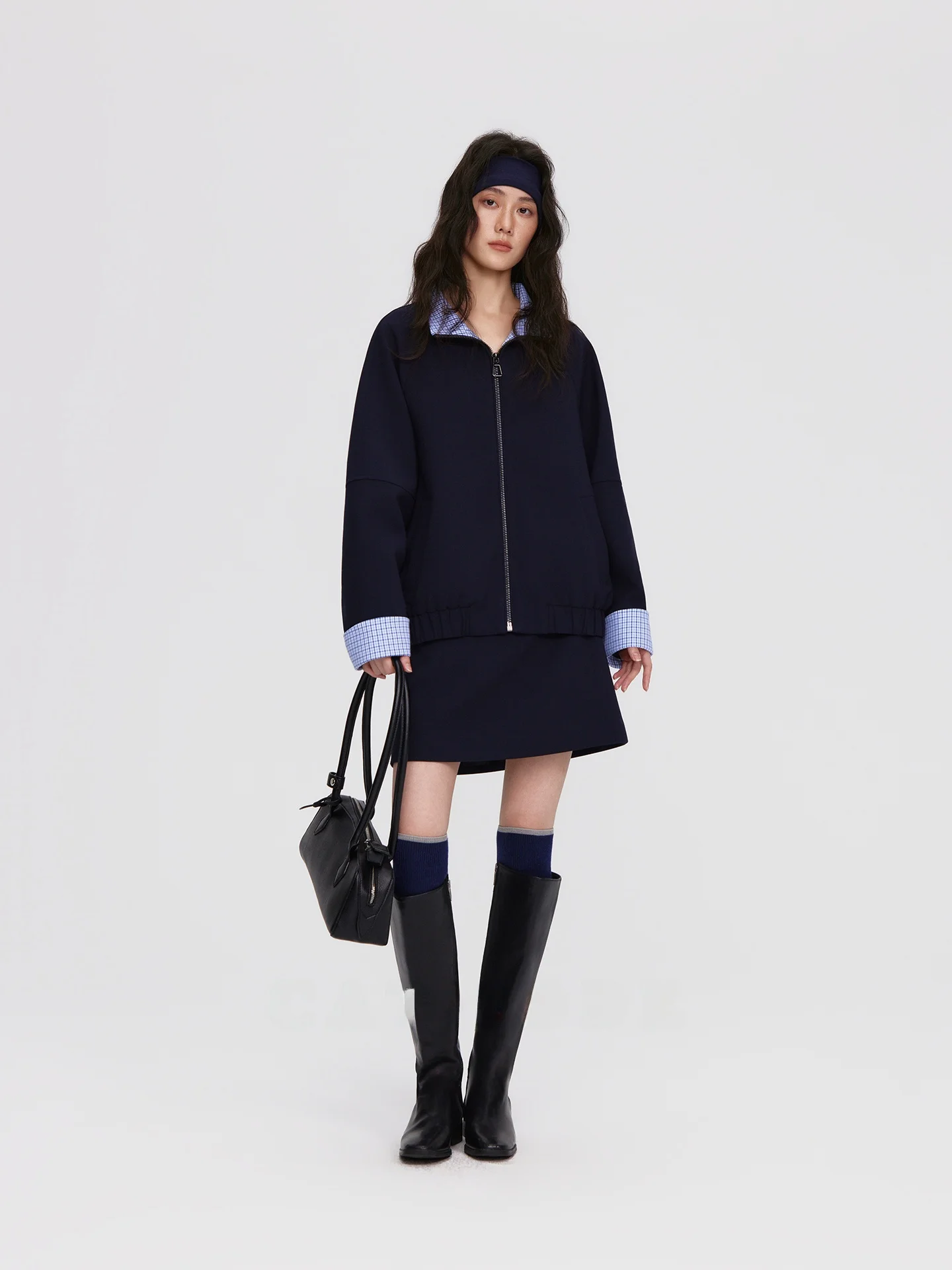 RJMiu Stylish Retro College Style Stand Collar Color Block Plaid Fashion Set Women's Long Sleeve Zipper Cardigan And Pants Suit
RJMiu Stylish Retro College Style Stand Collar Color Block Plaid Fashion Set Women's Long Sleeve Zipper Cardigan And Pants Suit