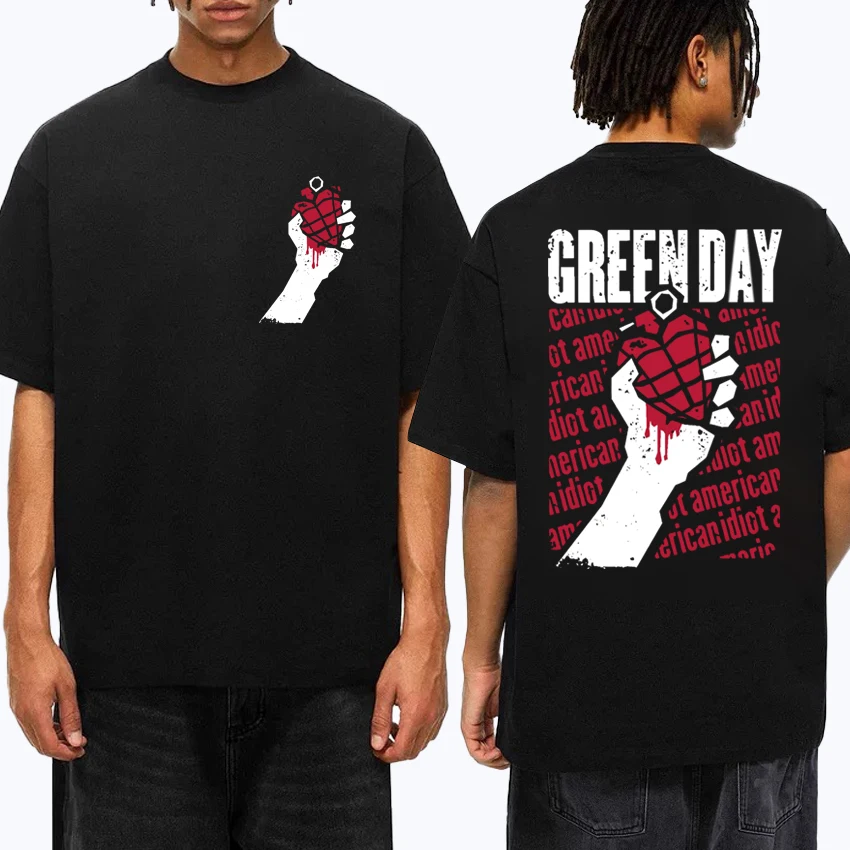 2025 Band Rock Green Day Double Sided printed T shirts Men Women vintage Oversized Tops Unisex 100% Cotton short sleeve T-shirt
2025 Band Rock Green Day Double Sided printed T shirts Men Women vintage Oversized Tops Unisex 100% Cotton short sleeve T-shirt