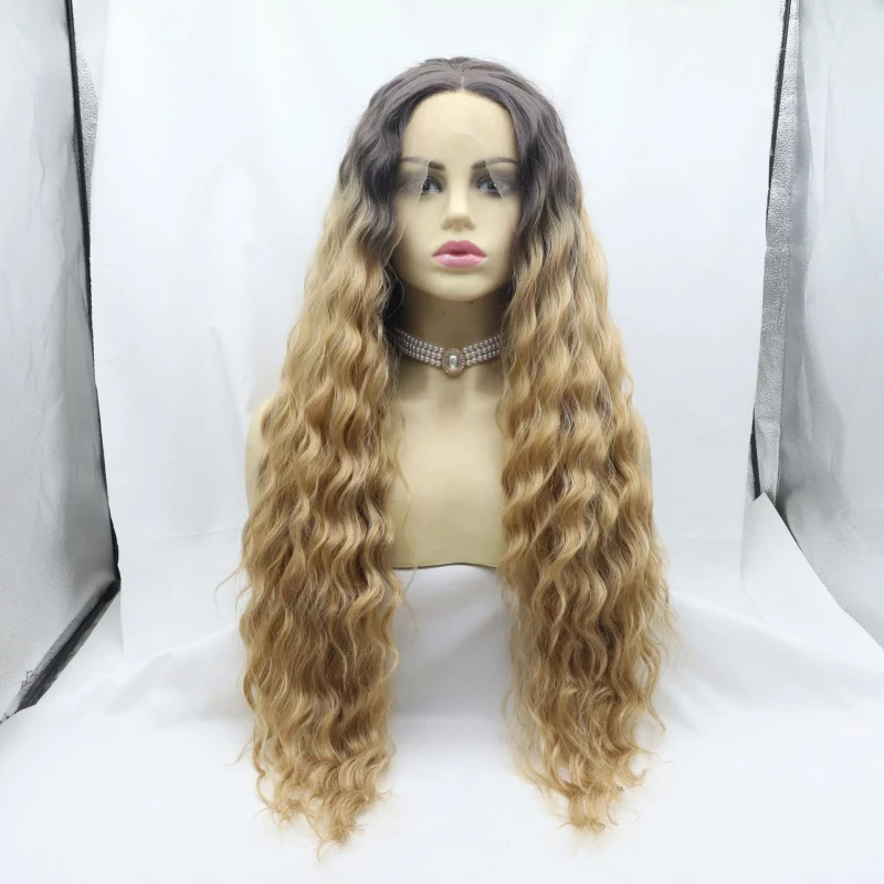 African style gradient corn perm wool curl comfortable rose net long curly hair hand-crocheted front lace wig
African style gradient corn perm wool curl comfortable rose net long curly hair hand-crocheted front lace wig