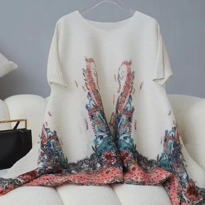 2025 Miyake Pleated Spring and Summer New Irregular Short-sleeved Printed Blouse Fashion Fat Large Size Thin and Versatile
2025 Miyake Pleated Spring and Summer New Irregular Short-sleeved Printed Blouse Fashion Fat Large Size Thin and Versatile