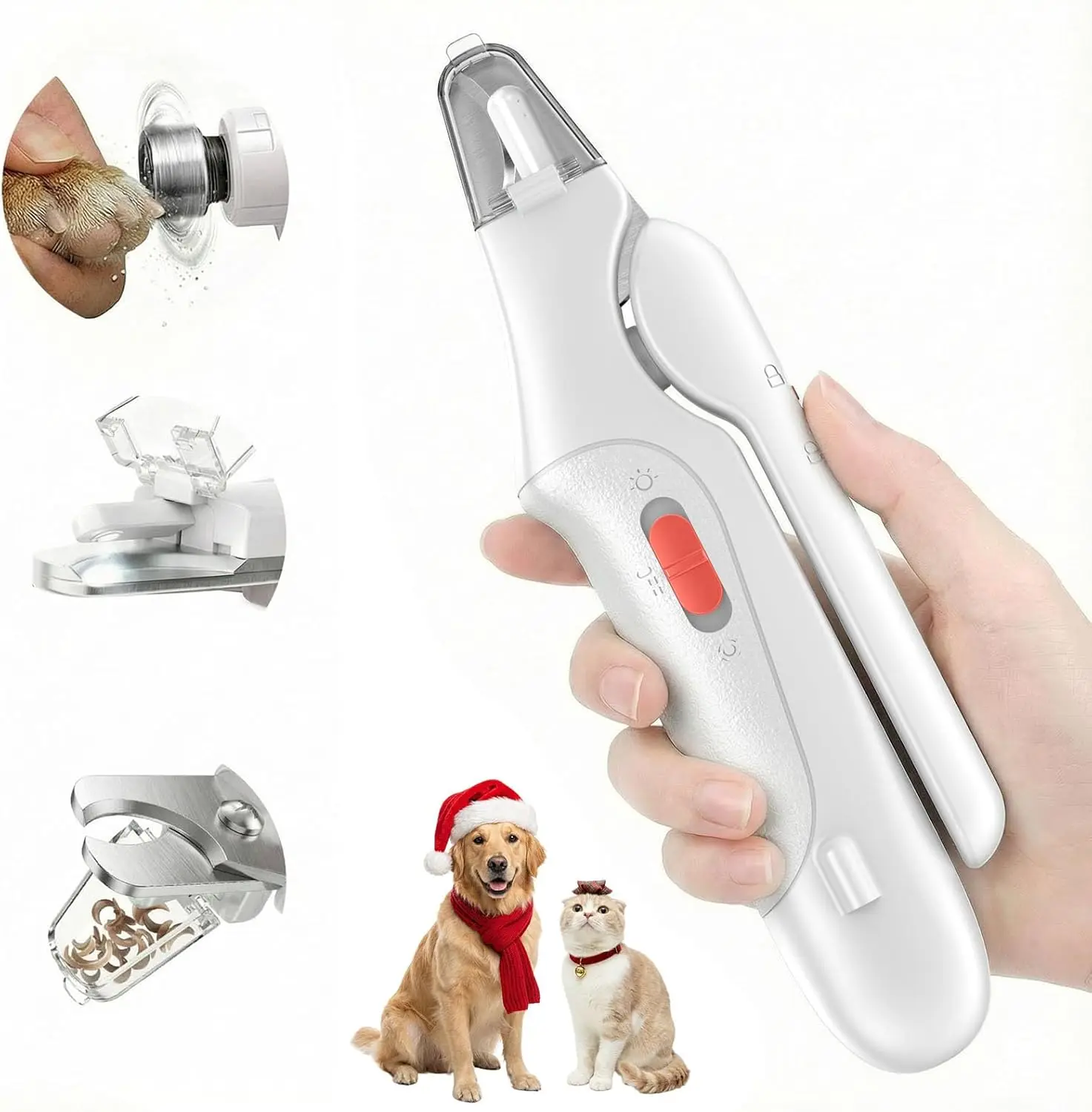 2-in-1 Pet Nail Clipper & Grinder with Light, USB Rechargeable, Quiet, for Dogs & Cats
2-in-1 Pet Nail Clipper & Grinder with Light, USB Rechargeable, Quiet, for Dogs & Cats