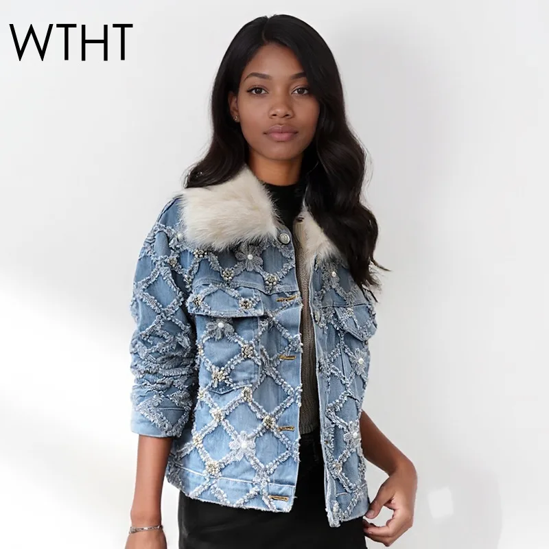 WTHT модная новая женская стеганая джинсовая куртка в клетку с плюшевым воротником и бриллиантами, 2025 г., зимнее теплое пальто с длинными рукавами, женское 1LS2693
WTHT модная новая женская стеганая джинсовая куртка в клетку с плюшевым воротником и бриллиантами, 2025 г., зимнее теплое пальто с длинными рукавами, женское 1LS2693