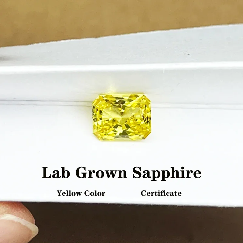 Lab Grown Sapphire Radiant Shape Yellow Color VVS1 DIY Ring Necklace Earrings Main Materials Charms Gemstone with Certiffcate
Lab Grown Sapphire Radiant Shape Yellow Color VVS1 DIY Ring Necklace Earrings Main Materials Charms Gemstone with Certiffcate