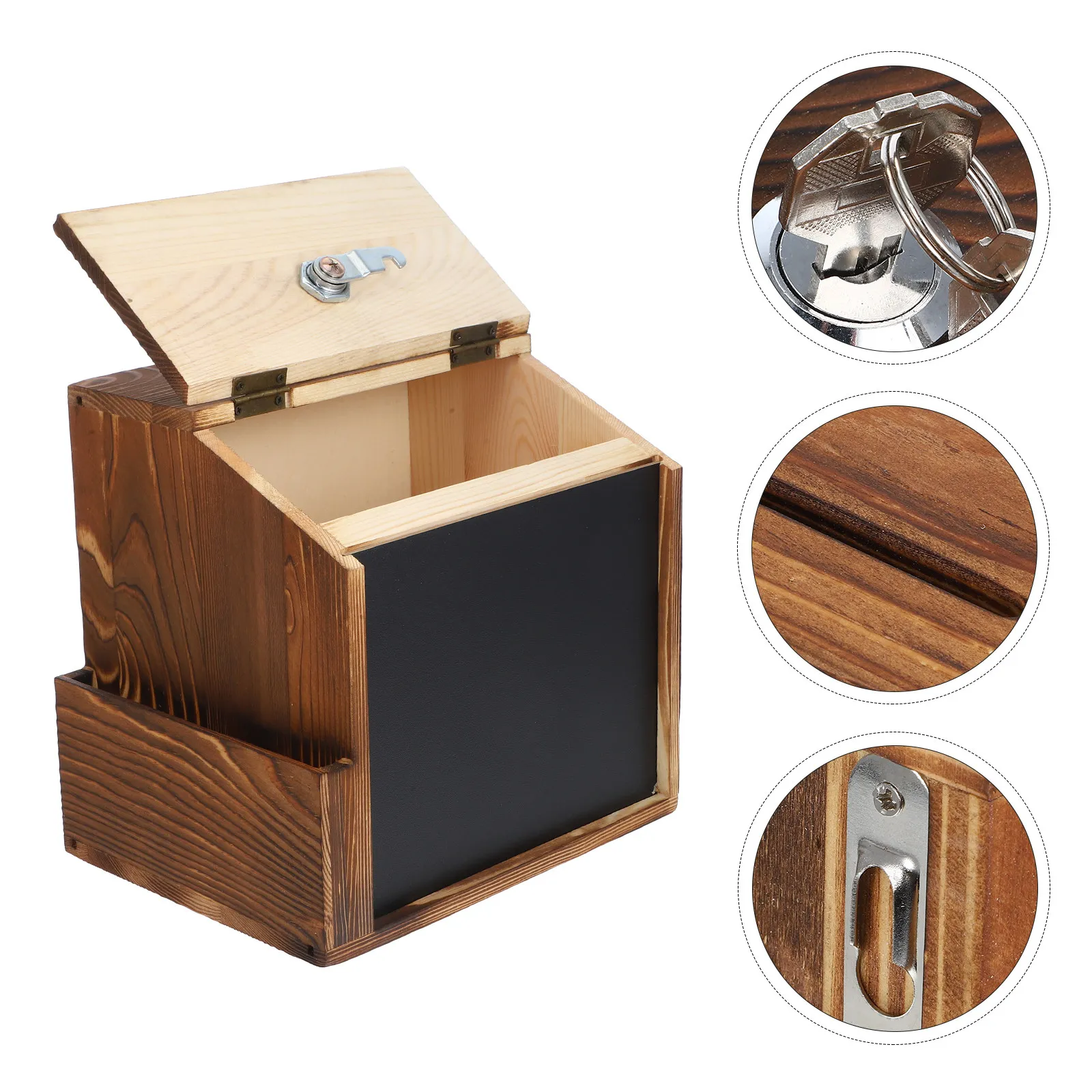 Wall Mount Wooden Suggestion Box with Lock Black Chalkboard for Donation Collection Voting Ballot Restaurant Tips Money Saving
Wall Mount Wooden Suggestion Box with Lock Black Chalkboard for Donation Collection Voting Ballot Restaurant Tips Money Saving