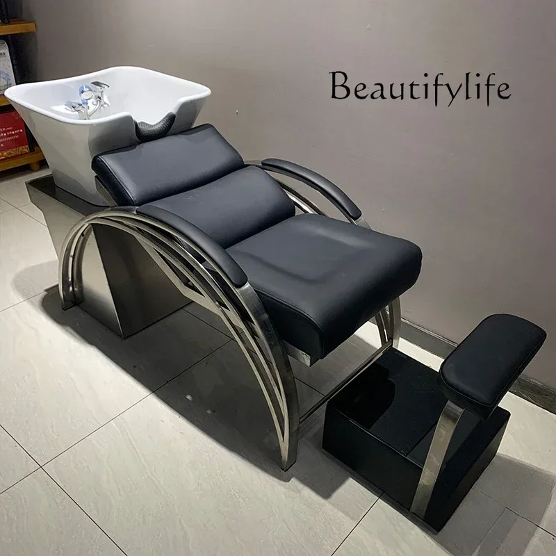 cadeira de salão de beleza Semi-reclining shampoo bed Barber shop ceramic basin Simple modern hairdresser flush bed High-end
cadeira de salão de beleza Semi-reclining shampoo bed Barber shop ceramic basin Simple modern hairdresser flush bed High-end