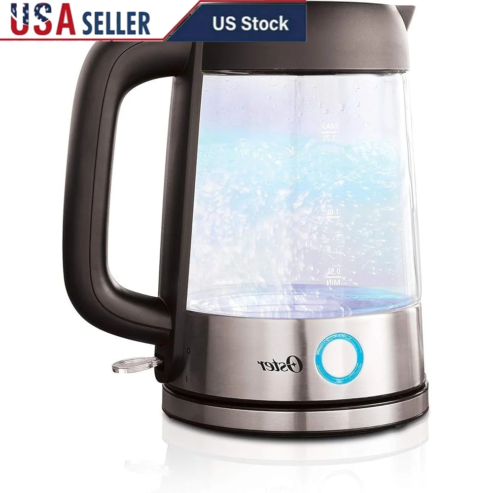 Electric Kettle 1.7L Cordless Glass Stainless Steel Boil Dry Protection 360 Degree Base Blue Illumination On Off Indicator
Electric Kettle 1.7L Cordless Glass Stainless Steel Boil Dry Protection 360 Degree Base Blue Illumination On Off Indicator