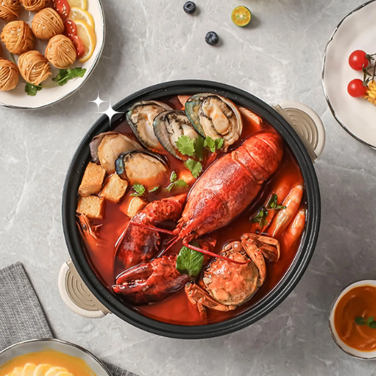 Electric Pot 3L Large Capacity Anti Scald Touch Safe Anti Stick Coating Multifunctional Electric Ramen Cooker with Steam Basket
Electric Pot 3L Large Capacity Anti Scald Touch Safe Anti Stick Coating Multifunctional Electric Ramen Cooker with Steam Basket