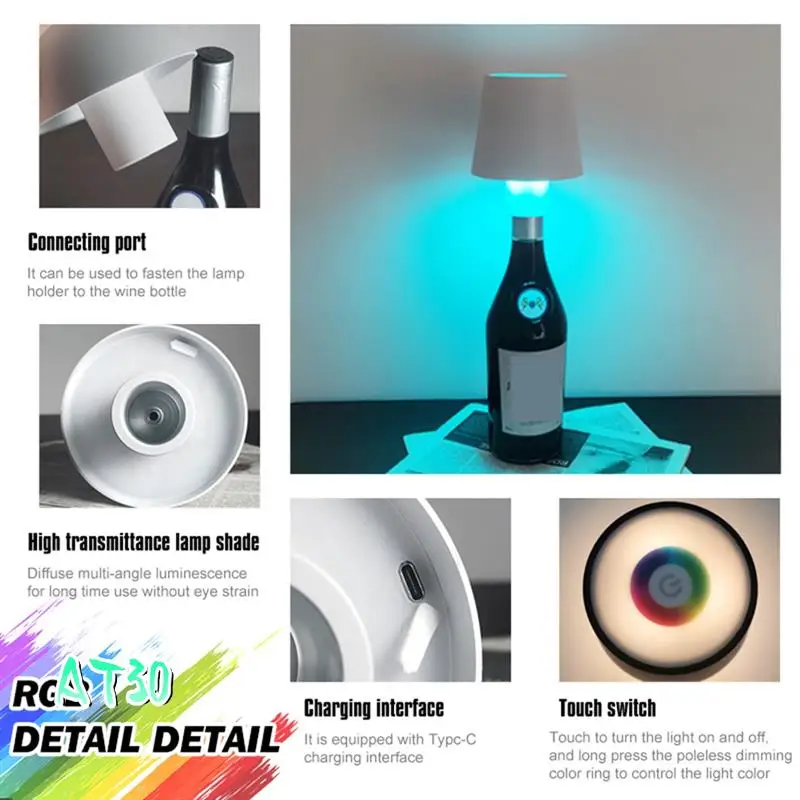 1 PCS Bottle Lamp Rechargeable LED Bar Lamp Removable Dining Mushroom Night Light For Table/Desk/Restaurant/Home Decor ,Black-AT
1 PCS Bottle Lamp Rechargeable LED Bar Lamp Removable Dining Mushroom Night Light For Table/Desk/Restaurant/Home Decor ,Black-AT